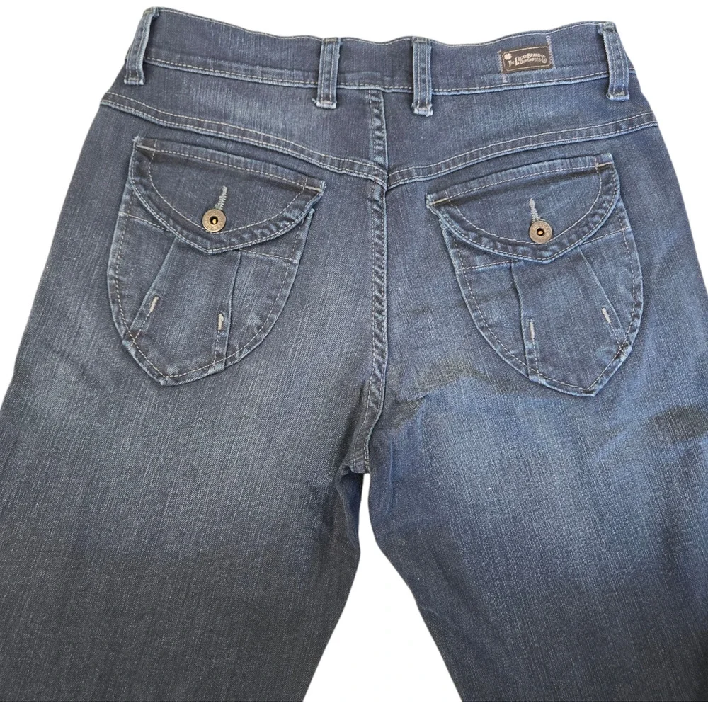 Y2K Lucky Brand Dark Wash Easy Rider Crop Mid Rise Wide Leg Jeans Size 6 / 28 - Picture 8 of 10